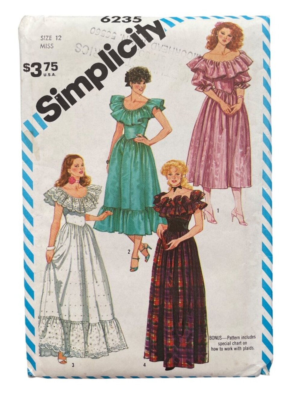 Vintage Simplicity 6235 Sewing Pattern Size 12 Misses Fitted Evening Dress UNCUT